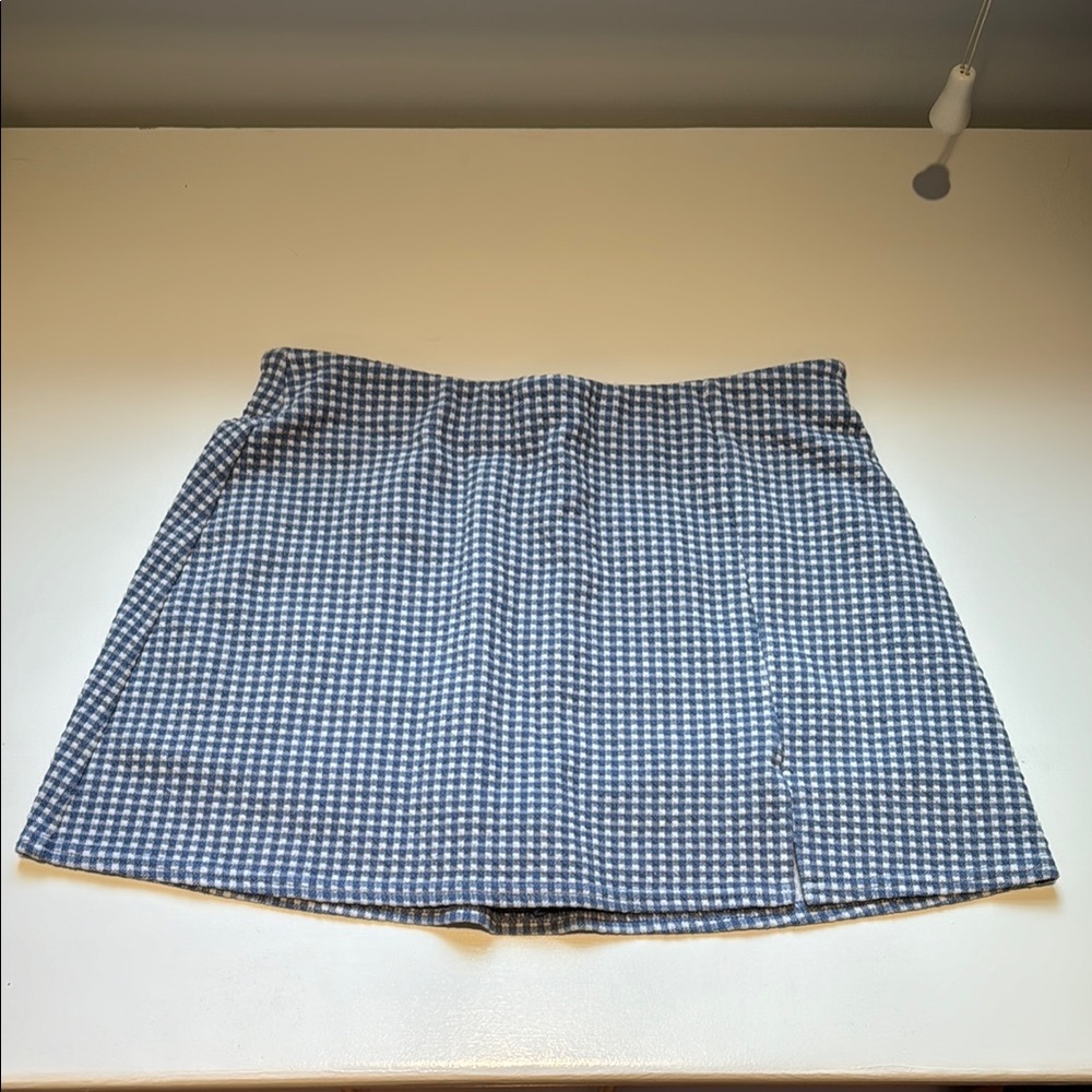 American Eagle Classic Blue and White Checkered Skirt